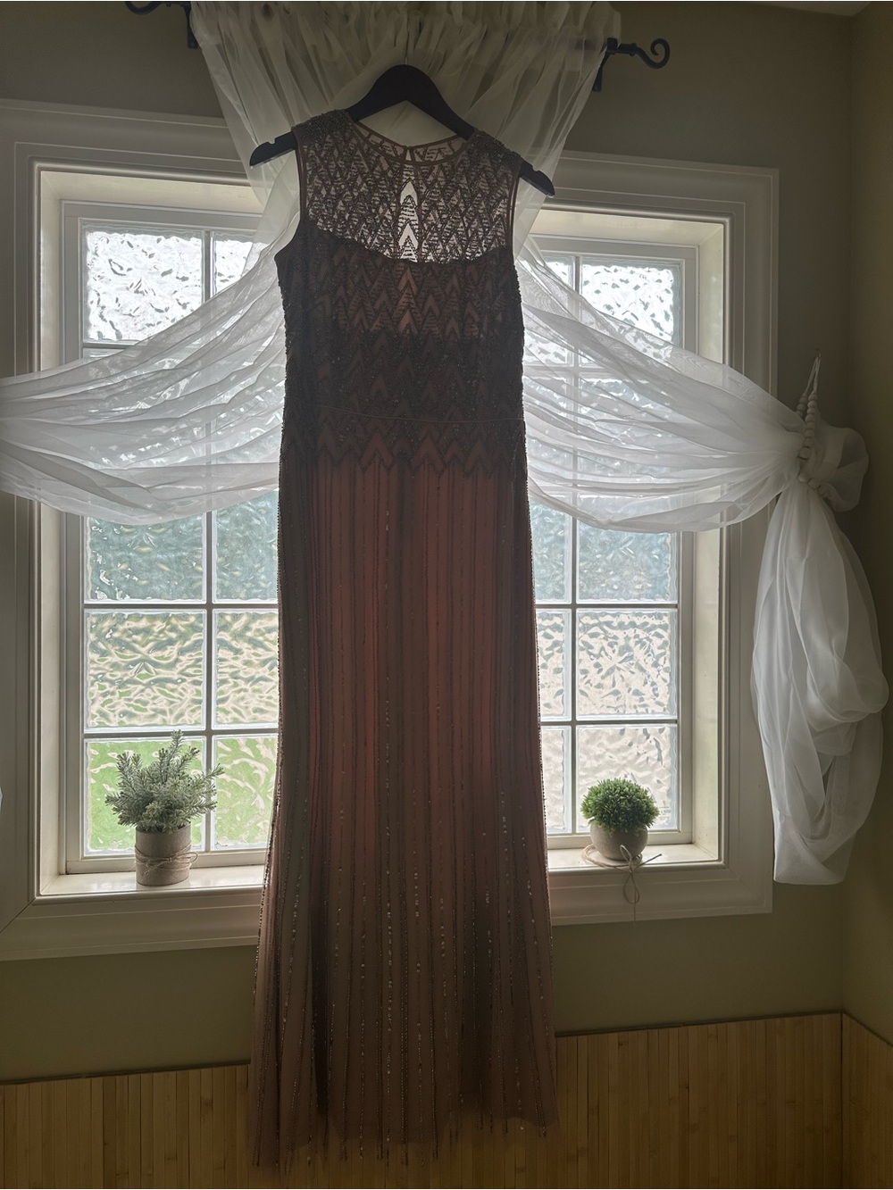 Christina Wu Mauve Beaded Evening Gown - Picture 10 of 10